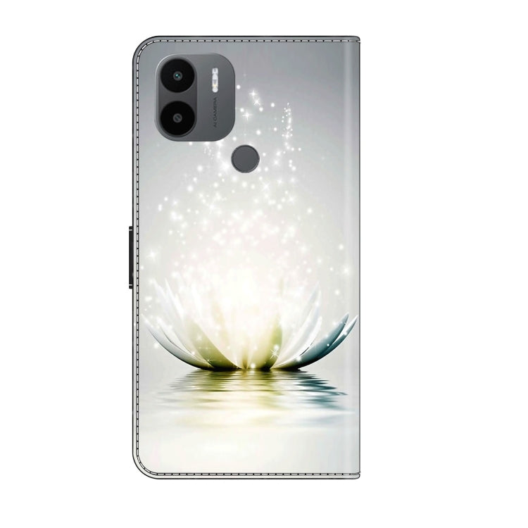 For Xiaomi Redmi A1+ / A2 / A2+ Crystal 3D Shockproof Protective Leather Phone Case(Light Lotus)