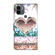 For Xiaomi Redmi A1+ / A2 / A2+ Crystal 3D Shockproof Protective Leather Phone Case(Pink Diamond Heart)