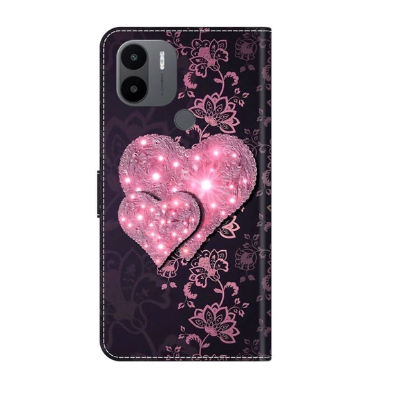 For Xiaomi Redmi A1+ / A2 / A2+ Crystal 3D Shockproof Protective Leather Phone Case(Lace Love)