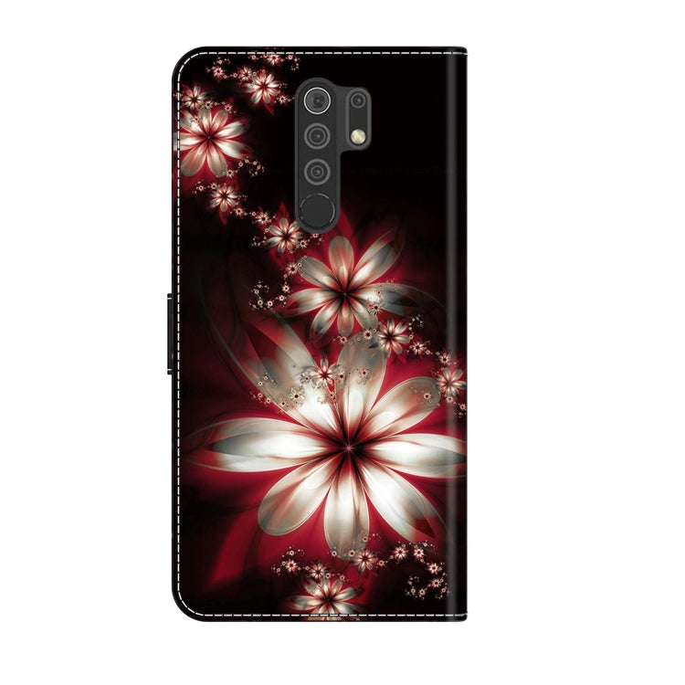 For Xiaomi Redmi 9 Crystal 3D Shockproof Protective Leather Phone Case(Fantastic Flower)