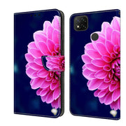 For Xiaomi Redmi 9C Crystal 3D Shockproof Protective Leather Phone Case(Pink Petals)