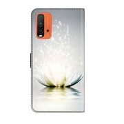 For Xiaomi Redmi 9T Crystal 3D Shockproof Protective Leather Phone Case(Light Lotus)