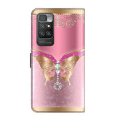 For Xiaomi Redmi 10 Crystal 3D Shockproof Protective Leather Phone Case(Pink Bottom Butterfly)