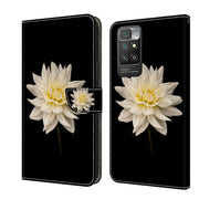 For Xiaomi Redmi 10 Crystal 3D Shockproof Protective Leather Phone Case(White Flower)