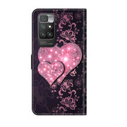 For Xiaomi Redmi 10 Crystal 3D Shockproof Protective Leather Phone Case(Lace Love)