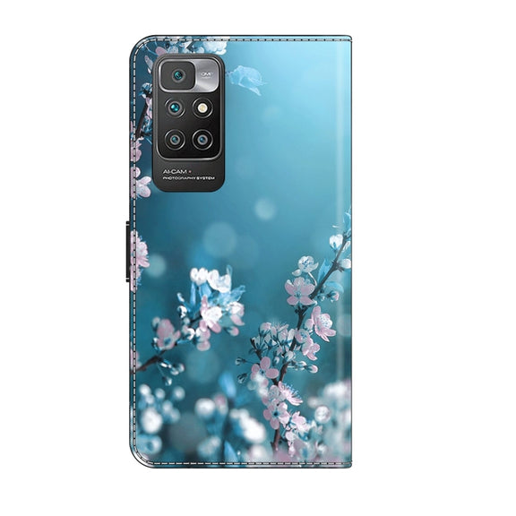 For Xiaomi Redmi 10 Crystal 3D Shockproof Protective Leather Phone Case(Plum Flower)