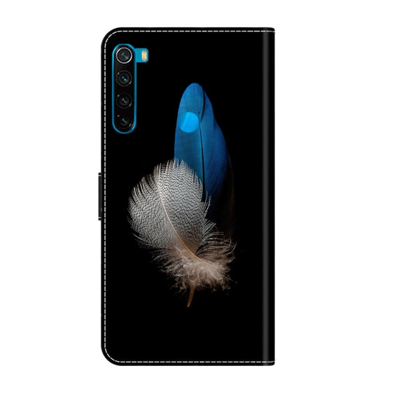 For Xiaomi Redmi Note 8 Crystal 3D Shockproof Protective Leather Phone Case(Two Branches)