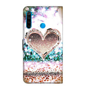 For Xiaomi Redmi Note 8T Crystal 3D Shockproof Protective Leather Phone Case(Pink Diamond Heart)