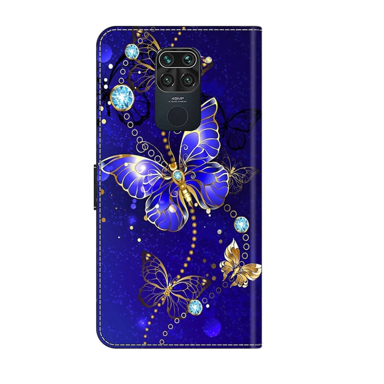For Xiaomi Redmi Note 9 Crystal 3D Shockproof Protective Leather Phone Case(Diamond Butterfly)