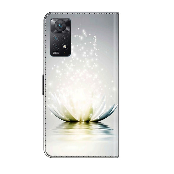 For Xiaomi Redmi Note 11 Pro 5G / 4G Global Crystal 3D Shockproof Protective Leather Phone Case(Light Lotus)