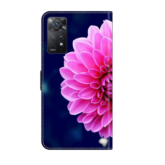 For Xiaomi Redmi Note 11 Pro 5G / 4G Global Crystal 3D Shockproof Protective Leather Phone Case(Pink Petals)