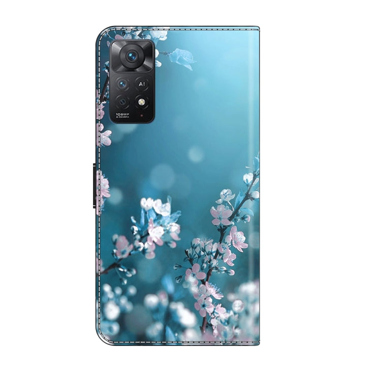 For Xiaomi Redmi Note 11 Pro 5G / 4G Global Crystal 3D Shockproof Protective Leather Phone Case(Plum Flower)