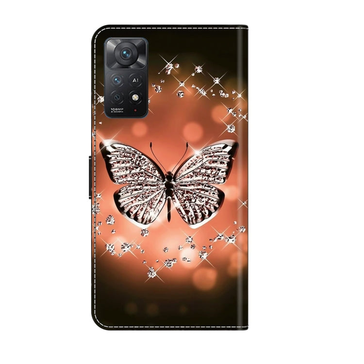 For Xiaomi Redmi Note 11 Pro 5G / 4G Global Crystal 3D Shockproof Protective Leather Phone Case(Crystal Butterfly)