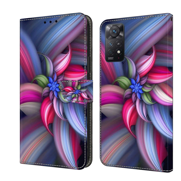 For Xiaomi Redmi Note 11 Pro 5G / 4G Global Crystal 3D Shockproof Protective Leather Phone Case(Colorful Flower)