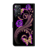 For Xiaomi Redmi Note 11 Pro 5G / 4G Global Crystal 3D Shockproof Protective Leather Phone Case(Purple Flower Butterfly)