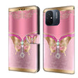 For Xiaomi Redmi 11A 4G / Redmi 12C Global Crystal 3D Shockproof Protective Leather Phone Case(Pink Bottom Butterfly) - free shipping - PMC TechLife - Order now!