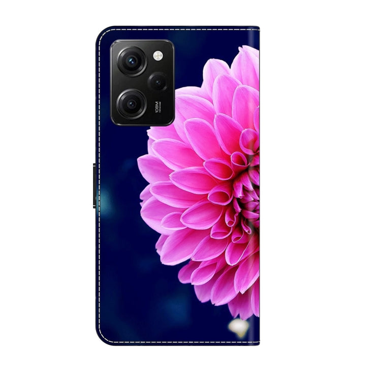 For Xiaomi Redmi Note 12 Pro Global Crystal 3D Shockproof Protective Leather Phone Case(Pink Petals)