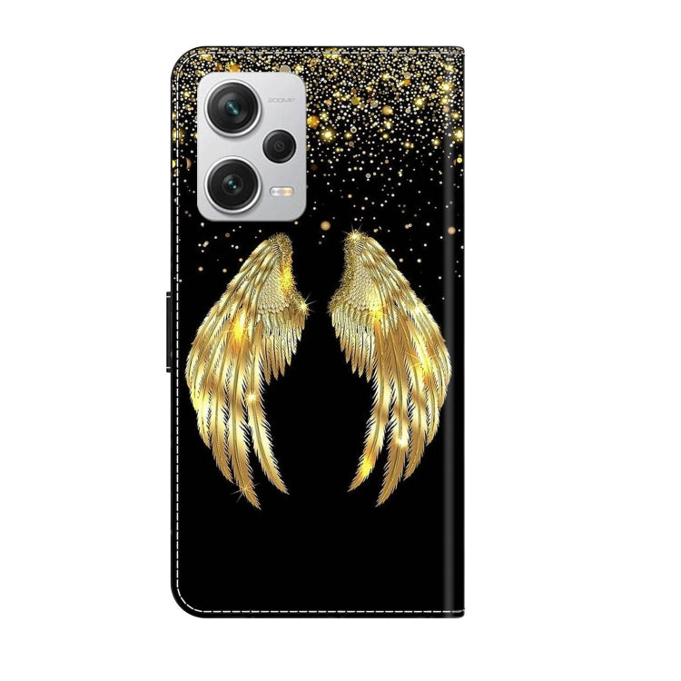 For Xiaomi Redmi Note 12 Pro+ Crystal 3D Shockproof Protective Leather Phone Case(Golden Wings)