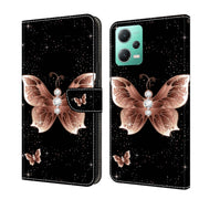 For Xiaomi Redmi Note 12 5G Global / Poco X5 Crystal 3D Shockproof Protective Leather Phone Case(Pink Diamond Butterfly)