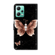 For Xiaomi Redmi Note 12 5G Global / Poco X5 Crystal 3D Shockproof Protective Leather Phone Case(Pink Diamond Butterfly)