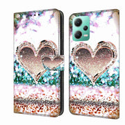 For Xiaomi Redmi Note 12 5G Global / Poco X5 Crystal 3D Shockproof Protective Leather Phone Case(Pink Diamond Heart)