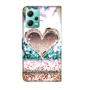 For Xiaomi Redmi Note 12 5G Global / Poco X5 Crystal 3D Shockproof Protective Leather Phone Case(Pink Diamond Heart)