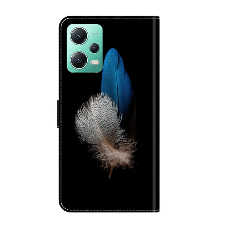 For Xiaomi Redmi Note 12 5G Global / Poco X5 Crystal 3D Shockproof Protective Leather Phone Case(Two Branches)