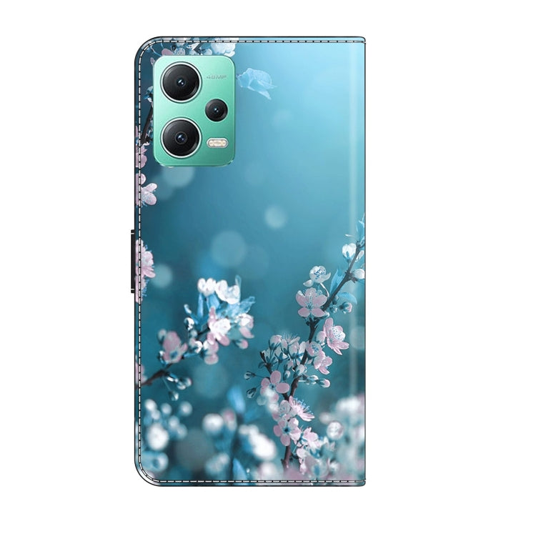 For Xiaomi Redmi Note 12 5G Global / Poco X5 Crystal 3D Shockproof Protective Leather Phone Case(Plum Flower)