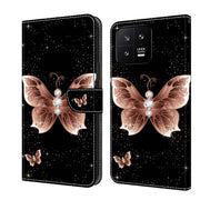 For Xiaomi 13 Crystal 3D Shockproof Protective Leather Phone Case(Pink Diamond Butterfly)