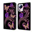 For Xiaomi 13 Lite Crystal 3D Shockproof Protective Leather Phone Case(Purple Flower Butterfly) - free shipping - PMC TechLife - Order now!