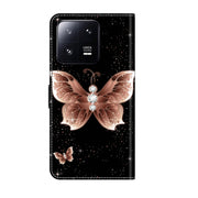 For Xiaomi 13 Pro Crystal 3D Shockproof Protective Leather Phone Case(Pink Diamond Butterfly)