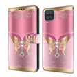 For Samsung Galaxy A12 4G / 5G Crystal 3D Shockproof Protective Leather Phone Case(Pink Bottom Butterfly) - free shipping - PMC TechLife - Order now!