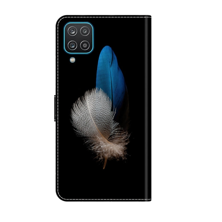 For Samsung Galaxy A12 4G / 5G Crystal 3D Shockproof Protective Leather Phone Case(Two Branches)