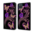 For Samsung Galaxy A12 4G / 5G Crystal 3D Shockproof Protective Leather Phone Case(Purple Flower Butterfly) - free shipping - PMC TechLife - Order now!