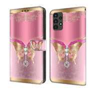 For Samsung Galaxy A13 4G / 5G / A04S Crystal 3D Shockproof Protective Leather Phone Case(Pink Bottom Butterfly)