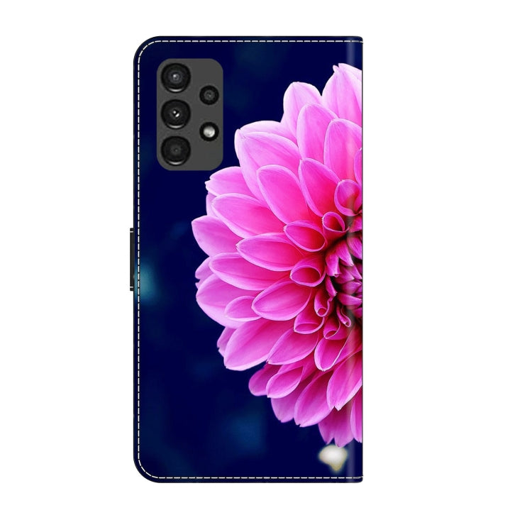 For Samsung Galaxy A13 4G / 5G / A04S Crystal 3D Shockproof Protective Leather Phone Case(Pink Petals)