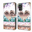 For Samsung Galaxy A13 4G / 5G / A04S Crystal 3D Shockproof Protective Leather Phone Case(Pink Diamond Heart) - free shipping - PMC TechLife - Order now!