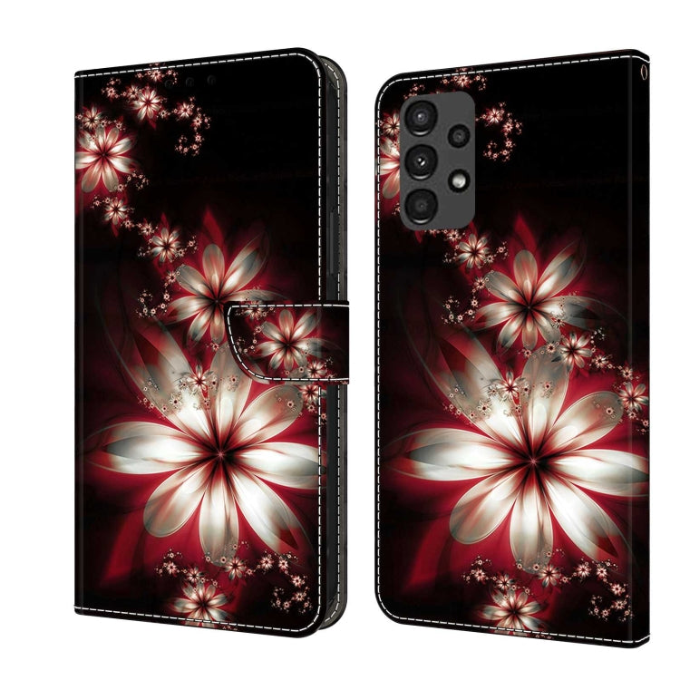 For Samsung Galaxy A13 4G / 5G / A04S Crystal 3D Shockproof Protective Leather Phone Case(Fantastic Flower)