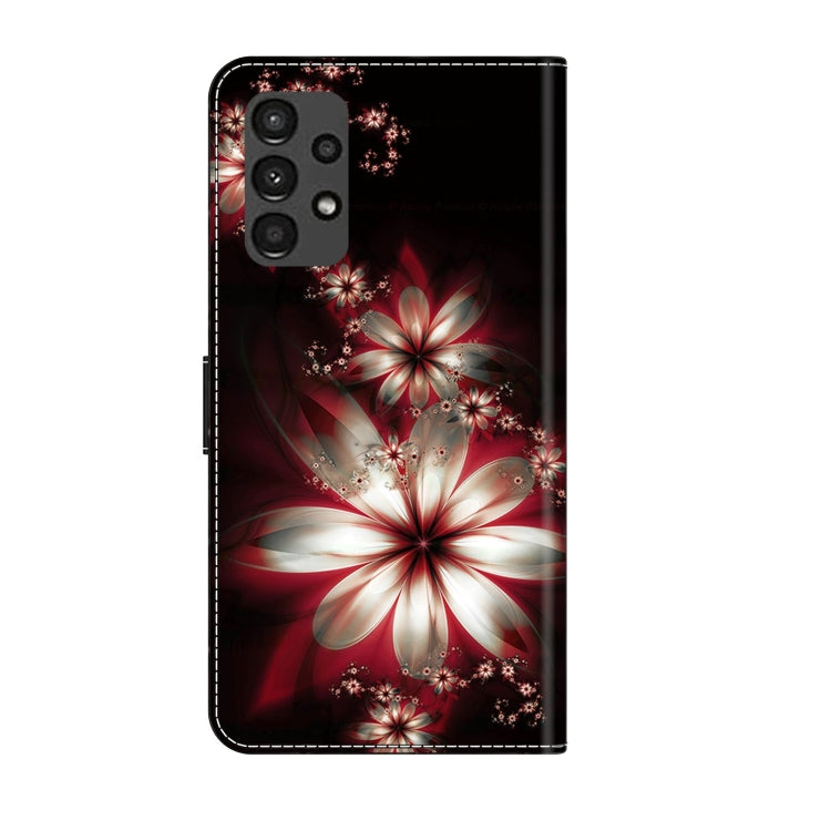 For Samsung Galaxy A13 4G / 5G / A04S Crystal 3D Shockproof Protective Leather Phone Case(Fantastic Flower)