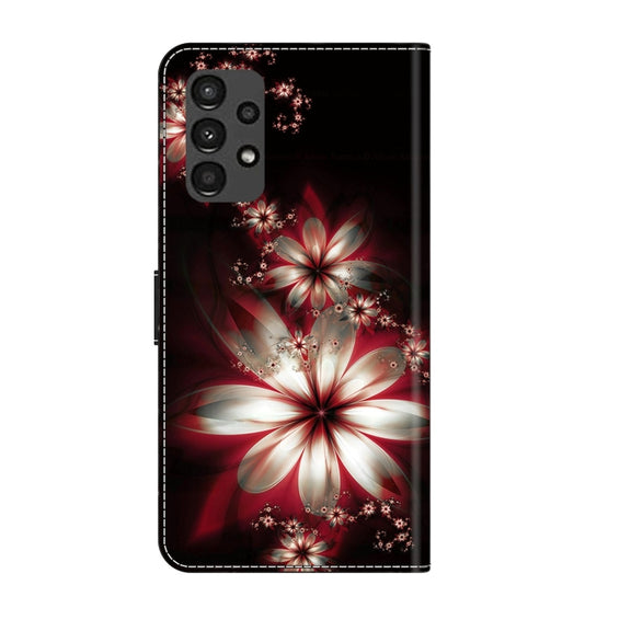 For Samsung Galaxy A13 4G / 5G / A04S Crystal 3D Shockproof Protective Leather Phone Case(Fantastic Flower)