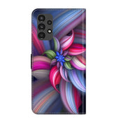 For Samsung Galaxy A13 4G / 5G / A04S Crystal 3D Shockproof Protective Leather Phone Case(Colorful Flower)