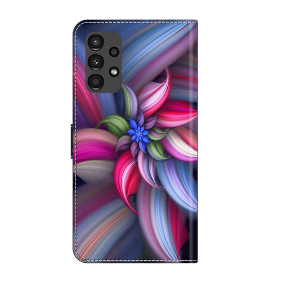 For Samsung Galaxy A13 4G / 5G / A04S Crystal 3D Shockproof Protective Leather Phone Case(Colorful Flower)