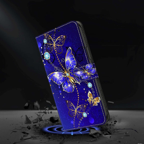For Samsung Galaxy A13 4G / 5G / A04S Crystal 3D Shockproof Protective Leather Phone Case(Diamond Butterfly)