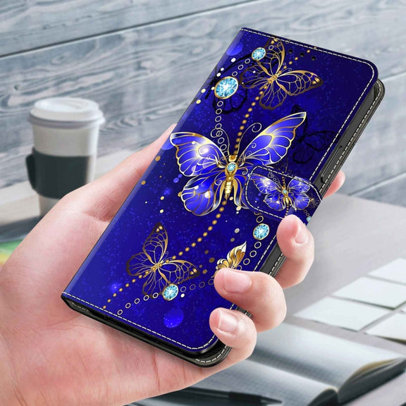 For Samsung Galaxy A13 4G / 5G / A04S Crystal 3D Shockproof Protective Leather Phone Case(Diamond Butterfly)