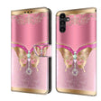 For Samsung Galaxy A14 4G / 5G Crystal 3D Shockproof Protective Leather Phone Case(Pink Bottom Butterfly) - free shipping - PMC TechLife - Order now!
