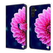 For Samsung Galaxy A14 4G / 5G Crystal 3D Shockproof Protective Leather Phone Case(Pink Petals)