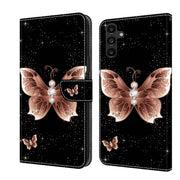 For Samsung Galaxy A14 4G / 5G Crystal 3D Shockproof Protective Leather Phone Case(Pink Diamond Butterfly)