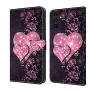For Samsung Galaxy A14 4G / 5G Crystal 3D Shockproof Protective Leather Phone Case(Lace Love)