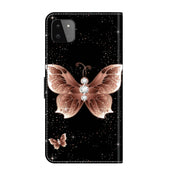 For Samsung Galaxy A22 5G Crystal 3D Shockproof Protective Leather Phone Case(Pink Diamond Butterfly)