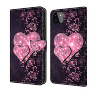 For Samsung Galaxy A22 5G Crystal 3D Shockproof Protective Leather Phone Case(Lace Love)